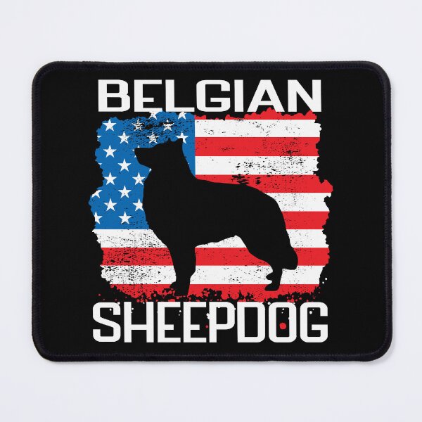 Item preview, Patriotic Belgian Sheepdog with Distressed American Flag USA designed and sold by arlutai.