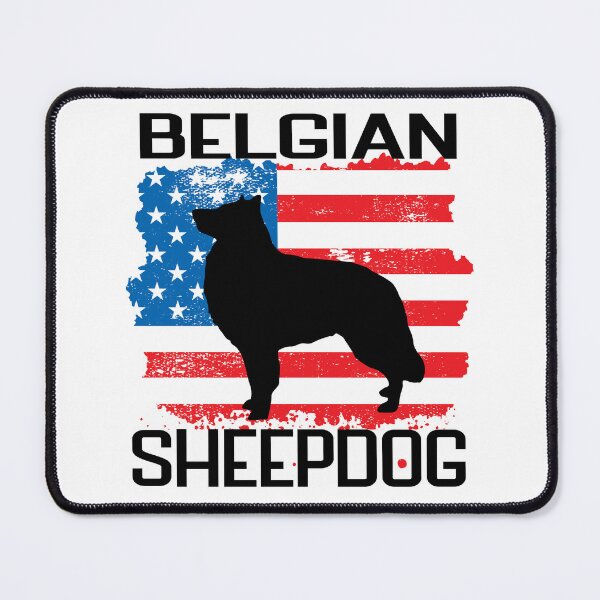 Item preview, Patriotic Belgian Sheepdog with Distressed American Flag USA designed and sold by arlutai.