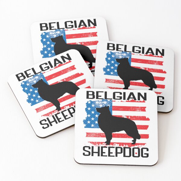 Item preview, Patriotic Belgian Sheepdog with Distressed American Flag USA designed and sold by arlutai.