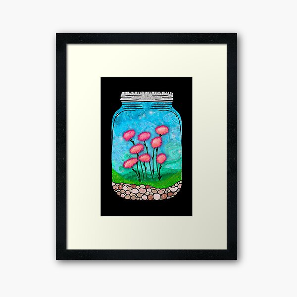 Pink Poppies in a Jar Framed Art Print