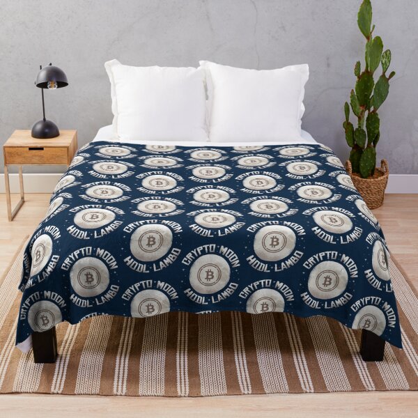 Wrapped Bitcoin Crypt to Moon, HODL Funny   Throw Blanket