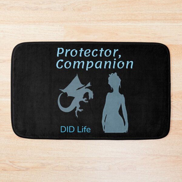 Item preview, "Protector, Companion, DID Life" Dragon Protector Alter, Grey and Blue on Black designed and sold by GladBlackLamb.