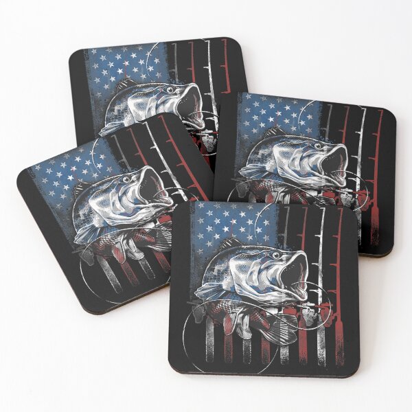 Item preview, Fish Fishing Bass Fisherman US Flag designed and sold by KidGiftChoice.