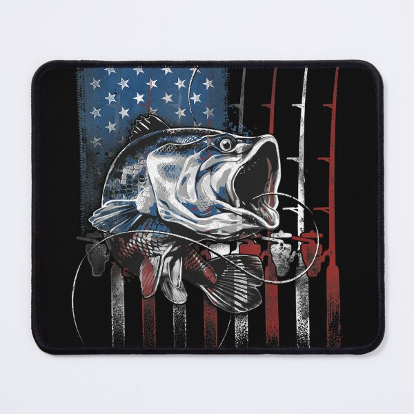 Fish Fishing Bass Fisherman US Flag Poster for Sale by