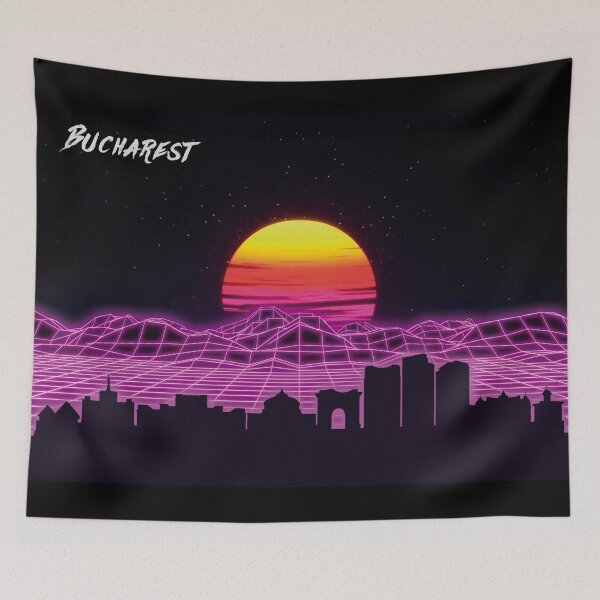 Item preview, Bucharest Skyline Neon Nights designed and sold by DFerraz.