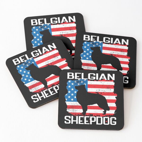 Item preview, Patriotic Belgian Sheepdog with Distressed American Flag USA designed and sold by arlutai.