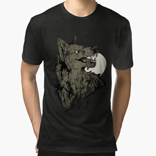 Vista previa del artículo con la obra «Hombre lobo tinta - blanco», diseñado y vendido por tatiilange.