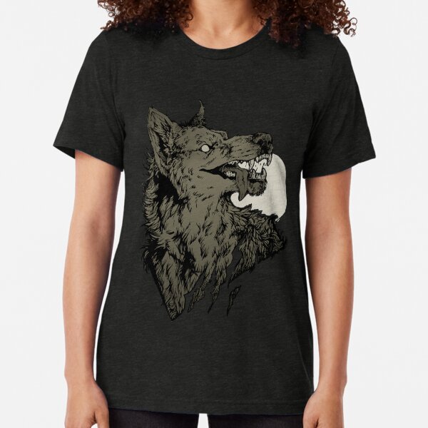 Werewolf ink - white Tri-blend T-Shirt