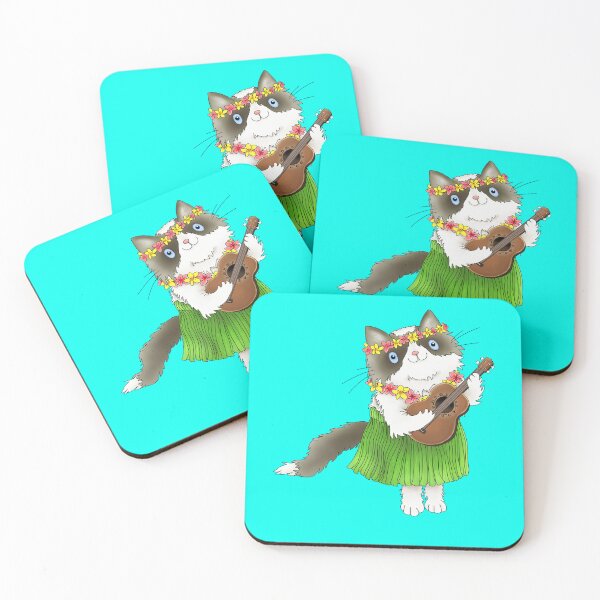 Item preview, Hawaiian Rag-doll Cat with Ukulele designed and sold by NOorYES.