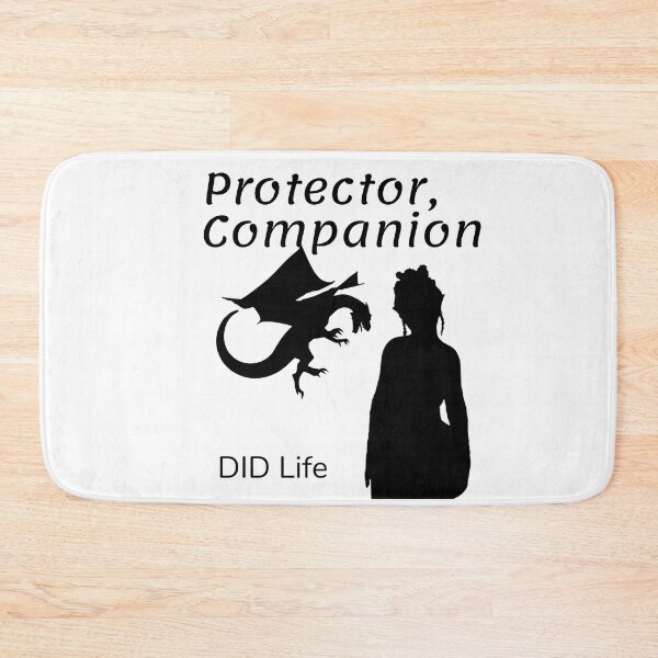 Item preview, "Protector, Companion, DID Life" Dragon Protector Alter, Black on White designed and sold by GladBlackLamb.