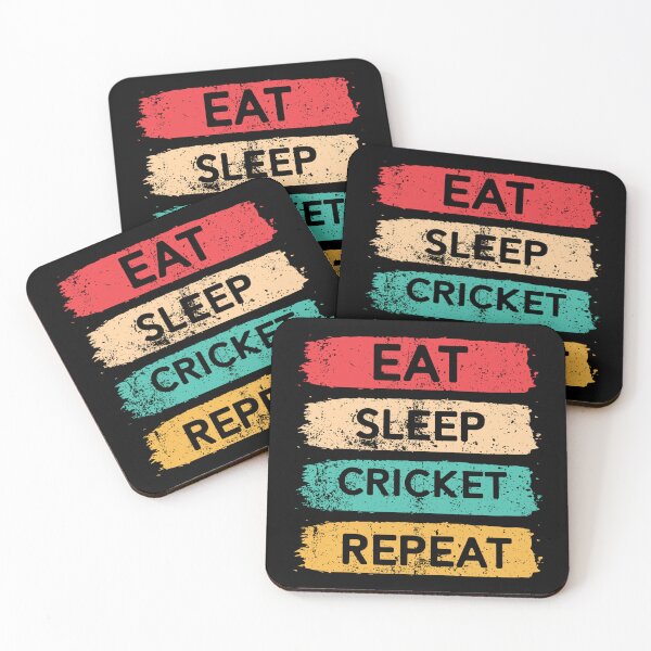 Item preview, Eat Sleep Cricket Repeat Sticker designed and sold by amiyacunni.