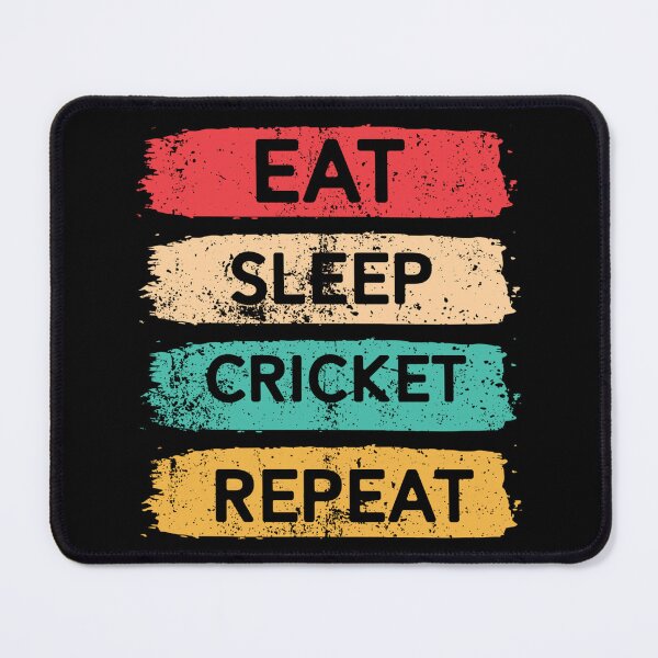 Item preview, Eat Sleep Cricket Repeat Sticker designed and sold by amiyacunni.