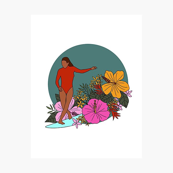 Item preview, Flower Surfer Girl  designed and sold by maggiemeeds.