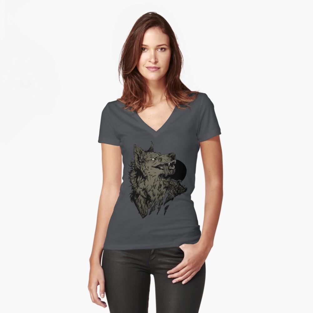 Item preview, Fitted V-Neck T-Shirt designed and sold by tatiilange.