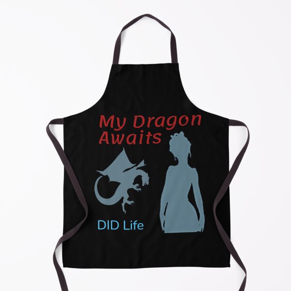 Item preview, "My Dragon Awaits" Dragon Protector Alter in Red, Blue and Grey on Black designed and sold by GladBlackLamb.