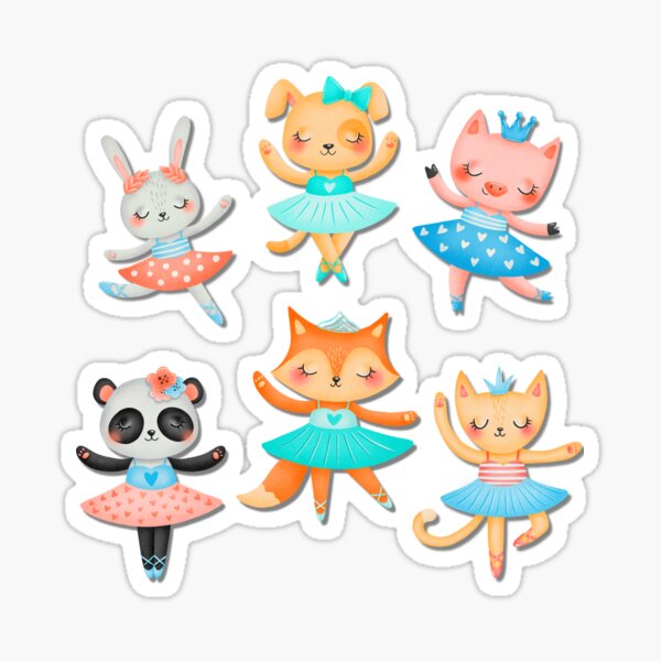 Item preview, Little Ballerina Sticker PACK - Cute Happy Stickers Pack - Perfect nursery and children's room decor! designed and sold by MrGiftee.