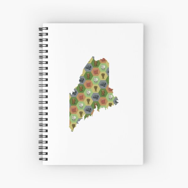 Classic Board Game Resource Map of Maine Spiral Notebook