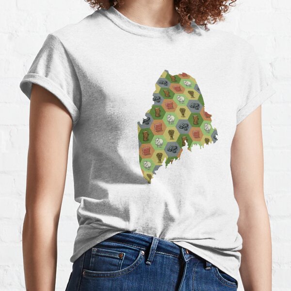 Classic Board Game Resource Map of Maine Classic T-Shirt