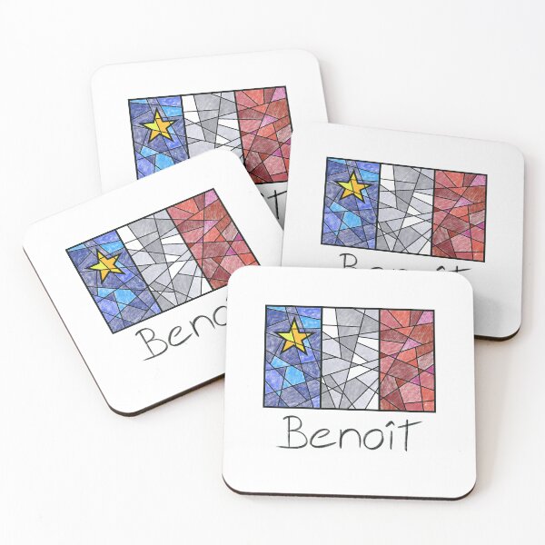Item preview, Acadian Flag pastel mosaic Benoît - Drapeau acadien mosaïque pastel vitrail Benoît designed and sold by ColoursOfFrance.