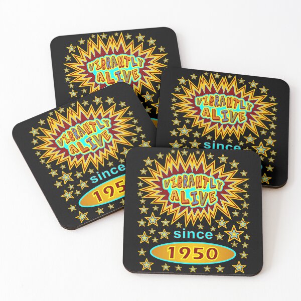 Item preview, Vibrantly Alive Birthday Stars Since Birth Year 1950 designed and sold by artfulnotebook.