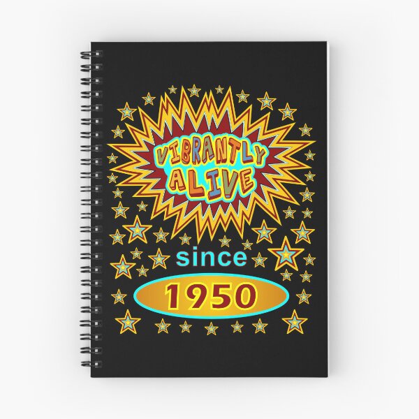 Item preview, Vibrantly Alive Birthday Stars Since Birth Year 1950 designed and sold by artfulnotebook.