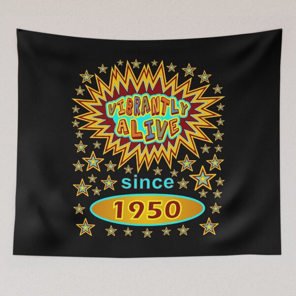 Item preview, Vibrantly Alive Birthday Stars Since Birth Year 1950 designed and sold by artfulnotebook.