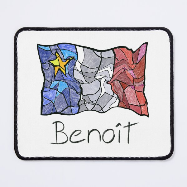 Item preview, Acadian Flag pastel liquid mosaic Benoît  - Drapeau acadien mosaïque liquide pastel vitrail Benoît designed and sold by ColoursOfFrance.