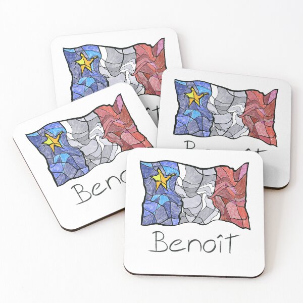 Item preview, Acadian Flag pastel liquid mosaic Benoît  - Drapeau acadien mosaïque liquide pastel vitrail Benoît designed and sold by ColoursOfFrance.