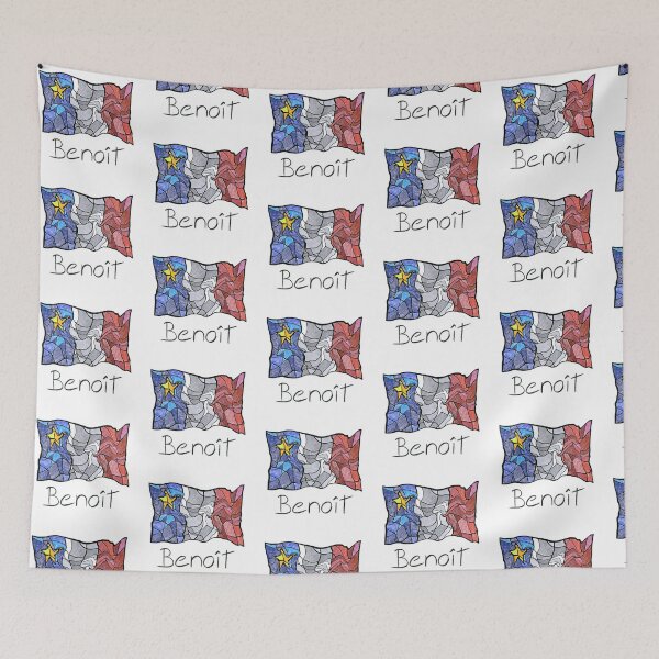 Item preview, Acadian Flag pastel liquid mosaic Benoît  - Drapeau acadien mosaïque liquide pastel vitrail Benoît designed and sold by ColoursOfFrance.