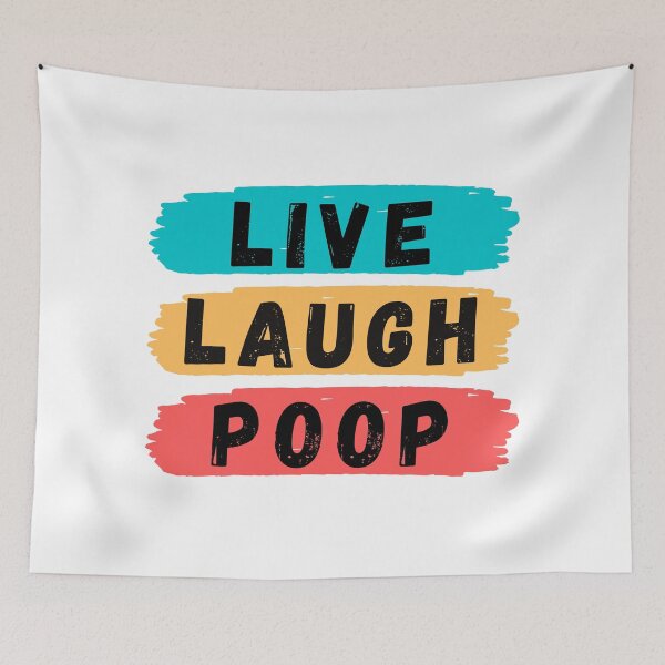 Item preview, Live Laugh Poop - Colorful Retro Typography | Funny Humor Meme designed and sold by Delandor.