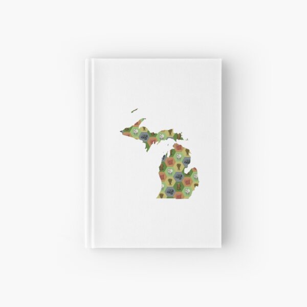 Classic Board Game Resource Map of Michigan Hardcover Journal