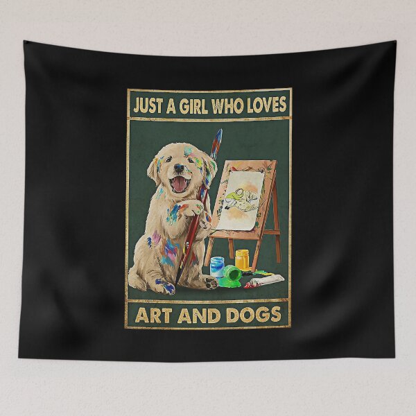 Item preview, Painting Girl And Dogs just a girl who loves art and dogs designed and sold by KravecUziel.