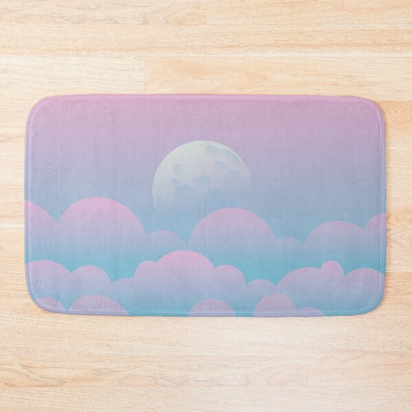 Item preview, Silver Fading Moon Pink Cotton Candy Clouds Geometric Shapes Minimalistic Graphic Design Kawaii Cute Tumblr Blue Sky designed and sold by leiriin.