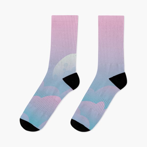 Item preview, Silver Fading Moon Pink Cotton Candy Clouds Geometric Shapes Minimalistic Graphic Design Kawaii Cute Tumblr Blue Sky designed and sold by leiriin.