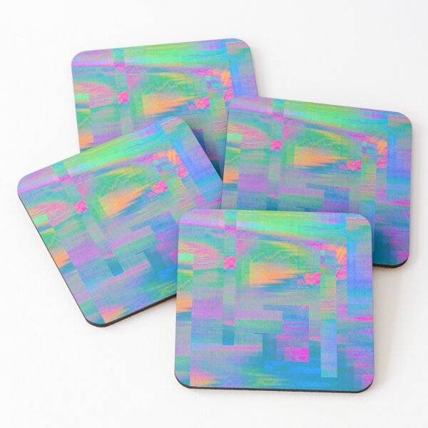 Item preview, Vaporwave Cyberpunk Rainbow Pixel Glitch Art Pattern designed and sold by softbluehum.