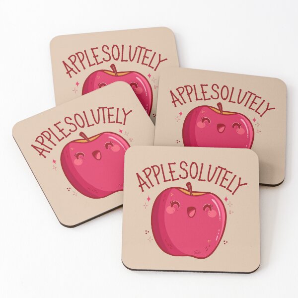 Item preview, “Applesolutely!” Cute Laughing Apple  designed and sold by Cyndi Carlson Draws.