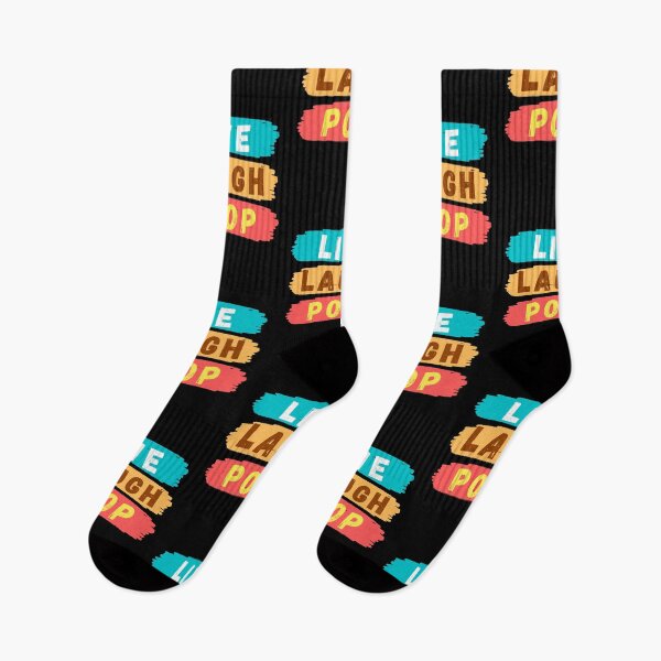 Item preview, Live Laugh Poop - Colorful Retro Typography | Funny Humor Memes designed and sold by Delandor.