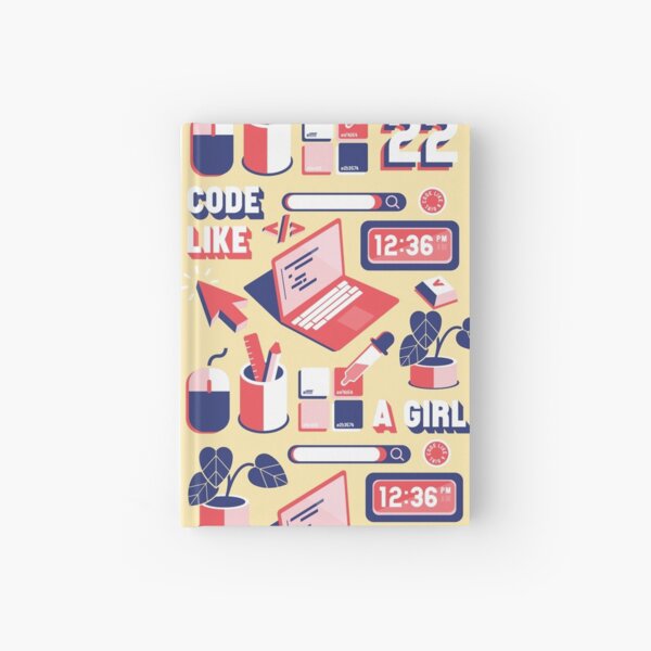 Code Like a Girl - Flat lay (red) Hardcover Journal