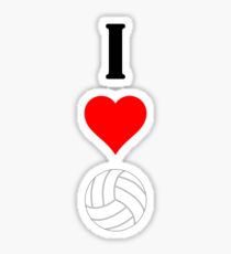 I Love (Heart) Volleyball Vertical Design Sticker