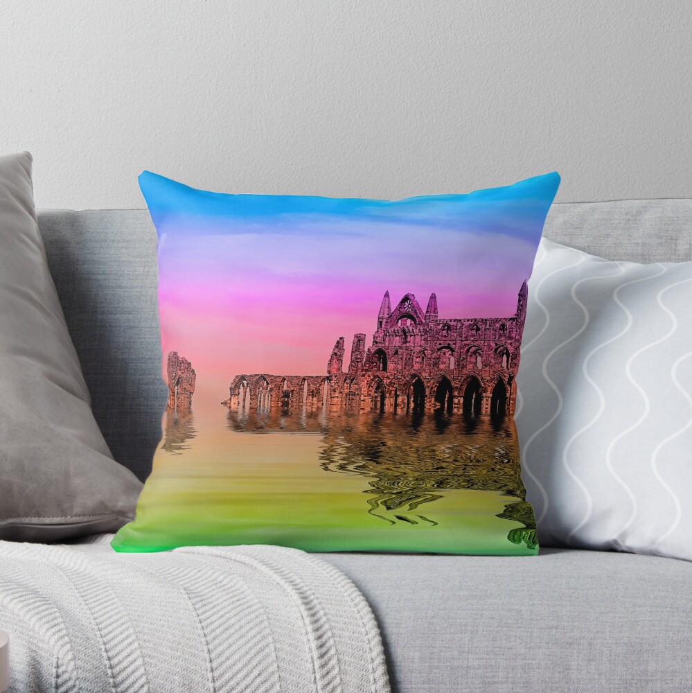 Whitby Abbey Throw Pillow