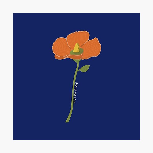 Item preview, Colorful Apricot Mallow Wildflower Design designed and sold by WalkSimplyArt.