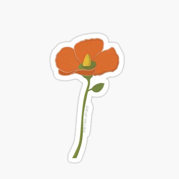 Item preview, Colorful Apricot Mallow Wildflower Design designed and sold by WalkSimplyArt.