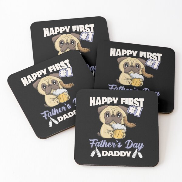 Item preview, Cute Pug Dog Happy First Father's Day Daddy Bbq Beer  designed and sold by 77tara.