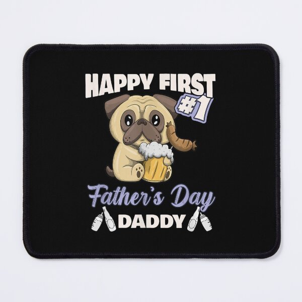 Item preview, Cute Pug Dog Happy First Father's Day Daddy Bbq Beer designed and sold by 77tara.