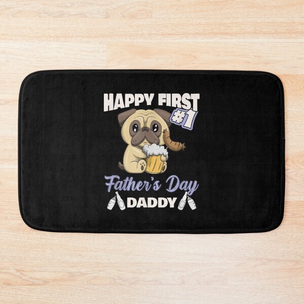 Item preview, Cute Pug Dog Happy First Father's Day Daddy Bbq Beer  designed and sold by 77tara.