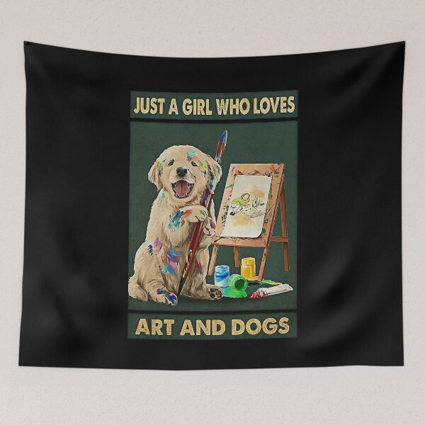 Item preview, Painting Girl And Dogs just a girl who loves art and dogs designed and sold by KravecUziel.