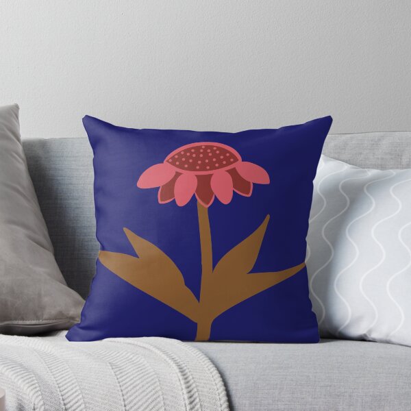Item preview, Pink Echinacea flowers on blue background designed and sold by BenitasDesign.