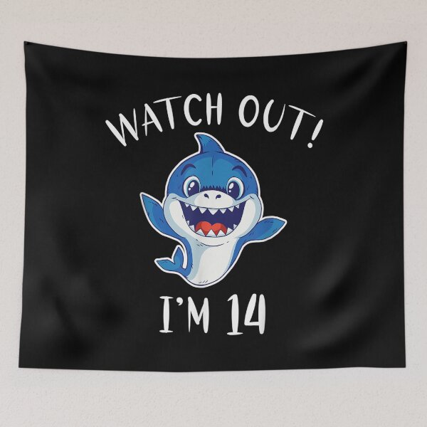 Item preview, Watch Out I Am 14 Years Old Shark Kids  designed and sold by 77tara.