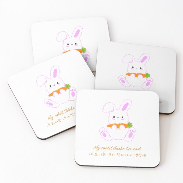 Item preview, My Rabbit Thinks I'm Cool - With Korean Lettering designed and sold by ThingsInMyHead2.