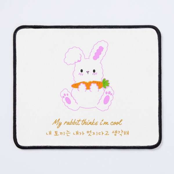 Item preview, My Rabbit Thinks I'm Cool - With Korean Lettering designed and sold by ThingsInMyHead2.